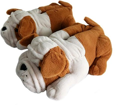 Dog Slippers, Fun Slippers, Animal Slippers, Plush Slippers, Bull Dogs, Cute Slippers, Winter Animals, Dog Images, House Shoes