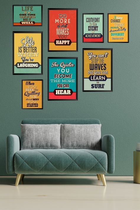 Wall Frames Posters and Paintings Office Words On Wall, Quote Frame, Office Tips, Motivational Poems, Quote Collage, Compliment Cards, Motivational Photos, Digital Marketing Quotes, Home Studio Setup