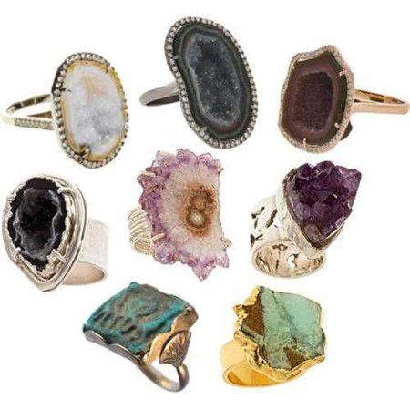 Vintage Polyvore, Witch Vintage, Crystal Witch, Moodboard Pngs, Digital Closet, Chunky Rings, Outfit Maker, Outfit Shoplook, Jewelry Inspo