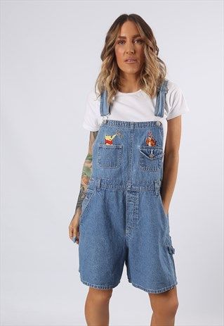 Dungarees Women, Denim Dungaree Shorts, Baggy Dungarees, Dungaree Shorts, Denim Dungaree, Dungarees Shorts, Vintage Disney, Dungarees, Overall Shorts