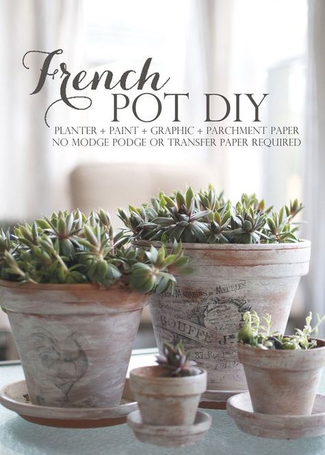 The rustic appearance of new clay pots will be achieved if little of white paint or spray paint you apply to the pot and rub it with the sandpaper to look ethnic. Film Decor, French Country Rug, French Inspired Home, Pot Diy, French Country Design, Diy Flower Pots, French Country Farmhouse, French Home Decor, French Farmhouse