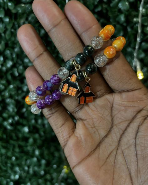 It’s official Spooky Season 🦇🎃🧙🏾‍♀️ I have dropped a bunch of Halloween inspired bracelets on my new website that’s linked in my bio 💕 Inspired Bracelets, Halloween Bracelet, Stretchy Bracelets, New Website, Spooky Season, Halloween