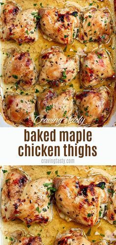 Baked Boneless Skinless Chicken Thighs, Chicken Thigh Seasoning, Chicken Thights Recipes, Maple Chicken, Chicken Recipes Boneless, Chicken Thigh Recipes Oven, Chicken Thigh Recipes Crockpot, Boneless Chicken Thigh Recipes, Chicken Thigh Recipes Baked