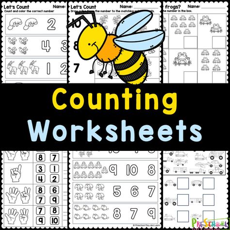 FREE Printable Counting Worksheets for Preschoolers Counting To 30 Worksheets Free Printable, Counting 1-100 Free Printable, Count By 10s Kindergarten Free Printable, Free Counting Worksheets Preschool, Counting Worksheets Preschool, Preschool Counting Worksheets, Math Helper, Worksheets For Preschoolers, Free Printable Numbers