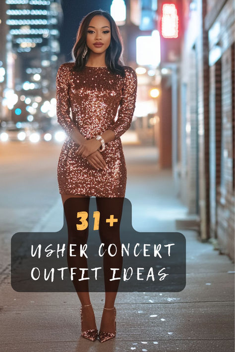 ✨ Ready to shine at the Usher show? Click to explore 31 incredible outfit ideas that capture that perfect R&B vibe. Master concert style that matches Ushers smooth energy 🎵 #UsherConcert #ConcertOutfit #RnBFashion #ConcertStyle #MusicFashion #ConcertLook #ConcertWear Cute Hip Hop Concert Outfits, Kim Kardashian Usher Concert, Drais Nightclub Outfit, Outfit Ideas For R&b Concert, Concert Outfit Ideas Usher, Vip Concert Outfit, Outfit For Usher Concert, Usher Concert Outfit Black Women, Outfit Ideas For Usher Concert