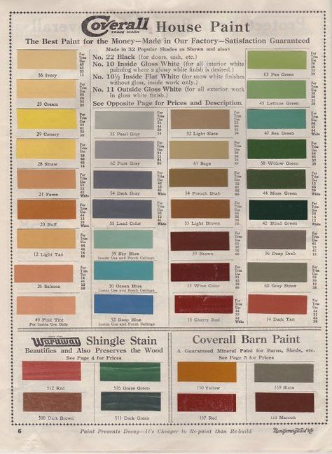 Colonial revival paint colors, circa 1915. | 1800's - 1940's… Colonial Interior Paint Colors, Paxton Hardware, 1915 House, Historic Paint Colours, Coordinating Paint Colors, Colonial Colors, Colonial Revival House, Historic Colours, Vintage Colour Palette