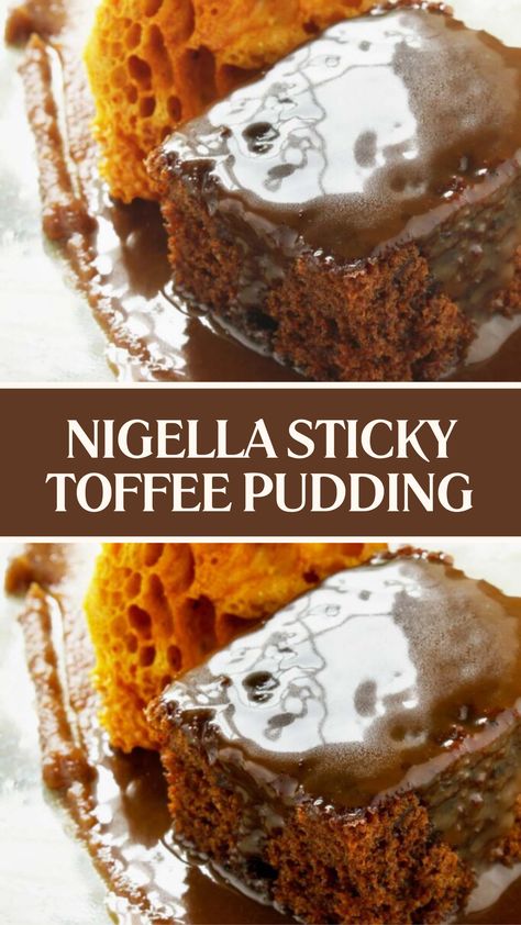 Nigella Sticky Toffee Pudding Nigella Lawson Sticky Toffee Pudding, Black Treacle Recipes, Nigella Sticky Toffee Pudding, Nigella Lawson Desserts, Nigella Recipes, Sticky Toffee Pudding Recipe, Toffee Pudding Recipe, English Dinner, British Food Traditional