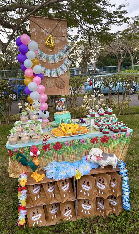 Moana Third Birthday Party, Moana 2nd Birthday Party For Girl, Moana 1st Birthday Party Ideas, Moana First Birthday Party, Baby Moana Birthday Party, Moana Themed Birthday Party, Sweet 16 Pool Parties, Celeb Birthday, Moana Party Decorations