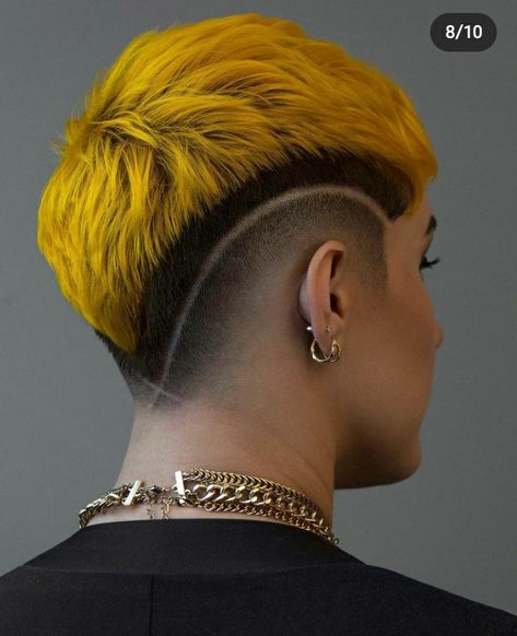 Short Yellow Hair, Boys Colored Hair, Shaved Hair Designs, Mens Hair Colour, Men Hair Color, Bald Hair, Punk Hair, Queen Hair, Short Hair Color