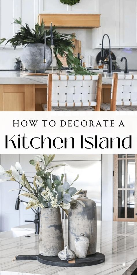 Effortless seasonal decorating for stunning kitchen island decor ideas. Embrace new decor for each change of the season. Island Bench Styling, Small Kitchen Island Decor, Island Centerpiece Ideas Kitchen, Kitchen Island Centerpiece Ideas, Island Decor Kitchen, Kitchen Island Decor Centerpieces, Island Centerpiece Ideas, Island Decor Ideas, Kitchen Island Centerpiece