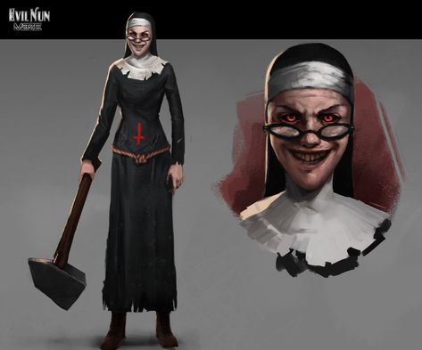 Evil Nun, Ice Scream, Horror Video Games, Cartoon Character Design, Coraline, Horror Game, Cartoon Characters, Cute Dresses, Ronald Mcdonald