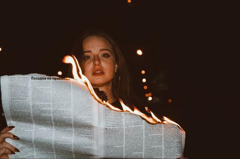 Newspaper On Fire Photography, Burning Book Photography, Photography Contest Ideas, Burning Newspaper Photography, Fire Newspaper Photography, Burning Newspaper Photoshoot, Burning Photoshoot, Breakup Photoshoot Ideas, Lighter Photoshoot