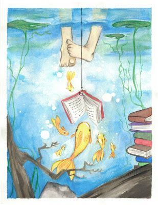 Since the world is opening up it seems that everyone is starting to settle down by reading. Warms my heart to know that! See! Even this school of fish are hard at their studies! Read, review, breathe -- do all three! #Reading #Learn #SelfCare #WritingCommunity World Reading Day, Library Posters, Bookmarks For Books, Library Art, Reading Day, Summer Illustration, Reading Art, Library Services, Washington County