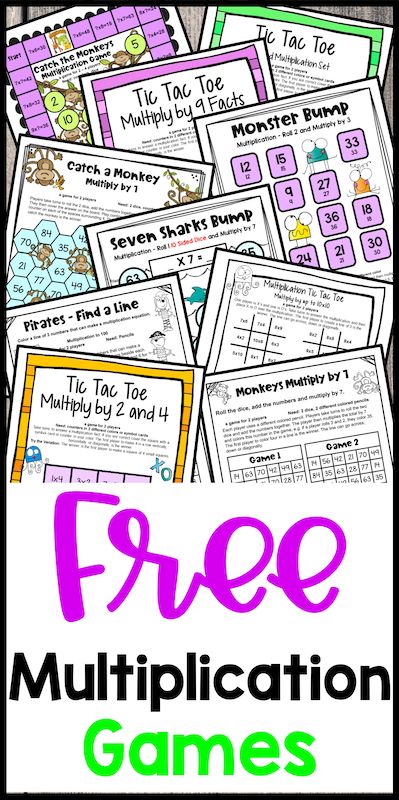 These free games for developing fact fluency are fun, engaging and NO PREP! Perfect for the kiddos and perfect for busy teachers! Download this collection of multiplication games for free. 3rd Grade Math Fluency Games, Grade 5 Math Games, Free Multiplication Games, Hands On Multiplication Activities, Math Multiplication Games Free Printable, Multiplication Table Games, Multiplication Games Free Printables, Multiplication Games 3rd, 3rd Grade Math Multiplication Games