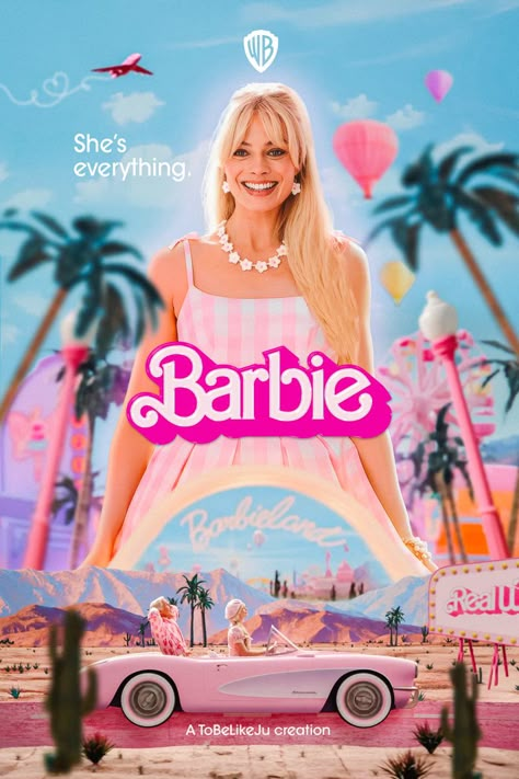 Barbie 2023 Movie Poster, Barbie The Movie Poster, Barbie Greta Gerwig Poster, Barbie Movie Poster Aesthetic, Barbie Poster Design, Barbie The Movie Wallpaper, Barbie 2023 Poster, Barbie Movie Art, Margot Robbie Poster