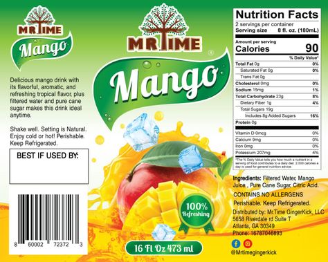 I will create bottle label design and can label design #ad , #Ad, #bottle#create#design#label Juice Label Design, Mango Calories, Can Label Design, Juice Label, Mango Ice Cream, Bottle Label Design, Mango Juice, Chicken Food, Design Label