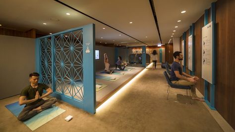 Cathay Pacific – The Sanctuary Yoga Studio Design Ideas, Studio Design Ideas, Yoga And Meditation Space, Hong Kong Airport, Pure Yoga, Business Class Lounge, Meditation Studio, Yoga Studio Design, Airport Lounge