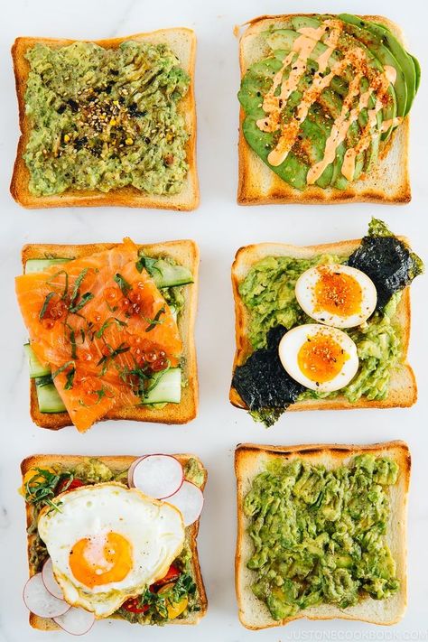 Try these 6 irresistible Japanese Twists on Avocado Toast! #avocadotoast #avocado | Easy Japanese Recipes at JustOneCookbook.com Yakimeshi Recipe, How To Prepare Avocado, Just One Cookbook, Salmon Soy Sauce, Marinated Salmon, Easy Japanese Recipes, Avocado Toast Recipe, Creative Cooking, Japanese Recipes