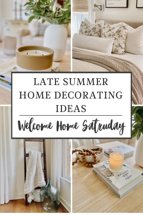 Modern farmhouse late summer decorating ideas Late Summer Decorating Ideas Living Room, Late Summer Table Decor, Late Summer Mantle Decor, Late Summer Home Decor, August Home Decor, Late Summer Porch Decor, End Of Summer Decor, August Home Decor Ideas, Summer Decorating Ideas For The Home