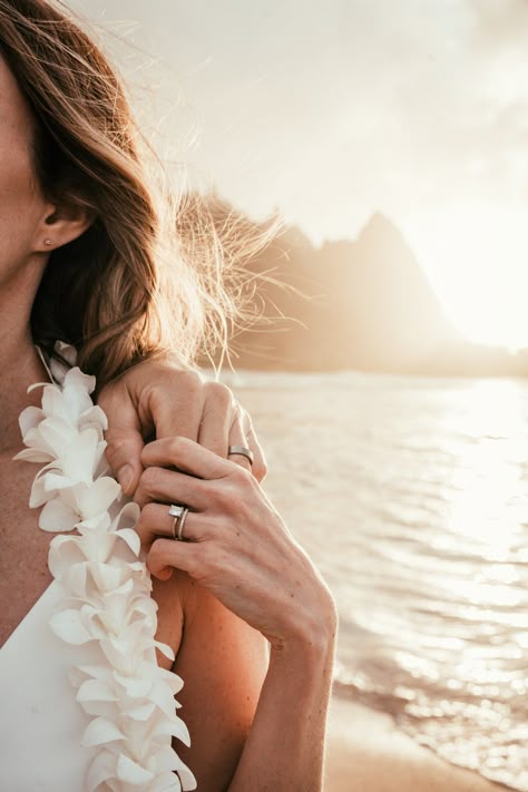 Elopement portraits of these two lovebirds on the shores of Tunnels Beach, Haena, Kauai. For more great wedding photo inspiration and ideas, check out the full gallery at ikaika.photo. Hawaii Beach Wedding Photos, Elopement Ideas Hawaii, Hawaii Wedding Pictures, Hawaii Wedding Photoshoot, Island Wedding Photos, Beach Wedding Photography Ideas, Simple Beach Wedding Photos, Wedding Photo Beach Ideas, Wedding Photo Inspiration Beach