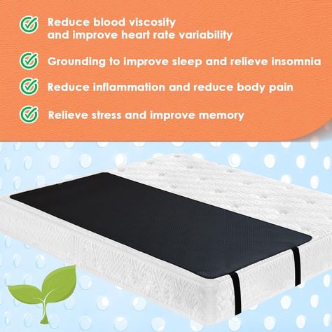 Grounding Mat, Breathable Grounding Mats Plus Grounding Cord Grounding Sheet for Better Sleep, Reduce Stress Grounding Pad (27"x71"Half Size) Grounding Pad, Grounding Mat, Body Pain, Improve Memory, Improve Sleep, Mindfulness Meditation, Reduce Inflammation, Insomnia, Better Sleep