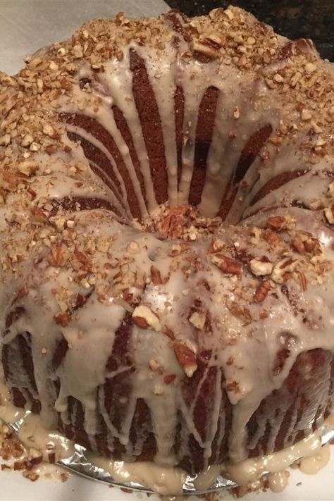 Honey Bun Cake II | "This cake is even better than the original honey bun cake, and that is saying a lot because the original is to die for." #allrecipes #dessertrecipes #dessertideas #dessertdishes #dessertinspiration #sweettreats Butter Pecan Pound Cake Recipe, Savory Desserts, Pecan Pound Cake, Honey Bun Cake, Praline Cake, Big Momma, Bun Cake, Butter Pecan Cake, Honey Bun