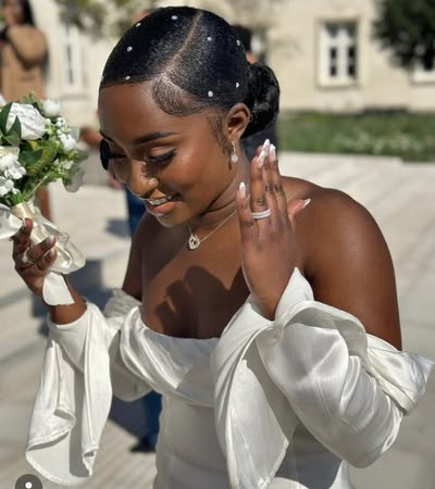 20 Wedding Hairstyles for Type 4 Natural Hair — Globetrottercurls Wedding Hairstyles For Afro Hair, Slick Back Bun Natural Hair Black Women Wedding, Afro Bridesmaid Hairstyles, Wedding Hair Ponytail Black Women, Ponytail For Wedding Black Women, Natural Hair Wedding Styles Afro, Wedding Hairstyles 4c Hair, Prom Hairstyles With Natural Hair, Black Wedding Ponytail Hairstyles