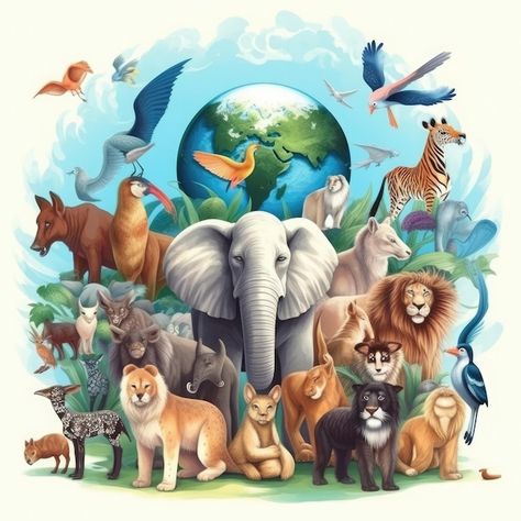 El Día Mundial de la Vida Silvestre | Foto Premium Animal Illustration Art, Animal Illustration, Illustration Art, Animals, Pins, Quick Saves, Art