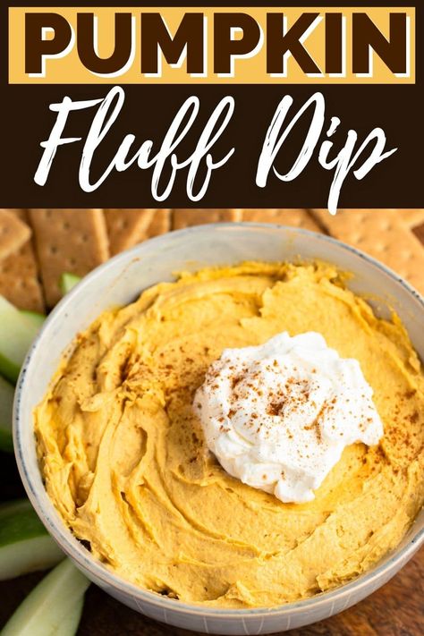 This pumpkin Fluff dip couldn't be easier to make! With just 5 ingredients and 5 minutes, you'll have a light, fluffy, delicious dip! Fluff Dip, Pumpkin Fluff Dip, Pumpkin Pie Dip, Granola Snacks, Pumpkin Fluff, Pie Dip, Pumpkin Dip, Pumpkin Mousse, Pumpkin Pudding