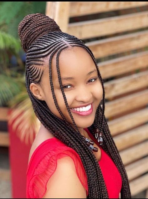 Latest Hair Styles For Black Women 2020, Latest Ghana Weaving Hairstyles 2020, African Conrows Hairstyles, Shuku Braids Styles, Cornrow For Black Women, Cornrow Ponytail With Bangs, Yeboyebo Hairstyle, African Hair Braiding Styles Cornrows, Gel Up Hairstyles For Black Women