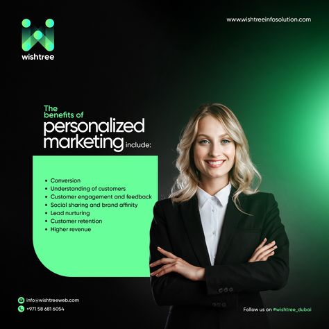 Personalized marketing promises to be the answer. No more cookie-cutter marketing to a wide, non-specific audience. Personalization looks at an individual's shopping and buying behavior and then tailors the offer to them. Contact us info@wishtreeweb.com | +971 58 681 6054 Follow us on #wishtree_dubai www.wishtreeinfosolution.com . . . #benefitsofmarketing #personalizedmarketing #marketing #digitalmarketing #instagrammarketing Lead Nurturing, Customer Retention, Customer Engagement, Personal Marketing, Instagram Marketing, Deep Green, Media Post, Social Media Post, No More