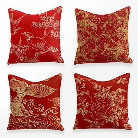 Red decorative pillows