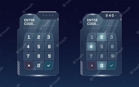 Premium Vector | Vector hud digital futuristic user interface pin code entry panel set sci fi high tech protection glowing Coding Tutorials, Pin Code, Office Phone, Art Tools, Corded Phone, Landline Phone, User Interface, High Tech, Premium Vector