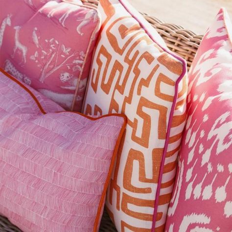 Garden ideas and inspiration | Ideal Home Hot Pink Throw Pillows, Tropical Luxury, Summer Dining, Orange Square, Vintage Cutlery, Andrew Martin, Pink Throw Pillows, Diy Greenhouse, Luxury Cushions