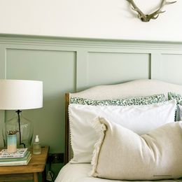 Dunelm Sage, Sage Green And Grey Bedroom, Interior Paint Finishes, Sage Bedroom, Green Grey Paint, Sage Green Bedroom, Bedroom Redo, Clean Green, Green Stuff