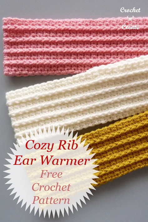 Puff Stitch Ear Warmer Crochet, Free Headband Crochet Patterns, Free Crochet Pattern For Headbands, Crochet Ribbed Headband Pattern Free, Easy Crochet Winter Headband, Beginner Crochet Headband Pattern Free, Beginner Crochet Ear Warmer, Simple Crochet Ear Warmer, Easy Crochet Headband Pattern Free Ear Warmers