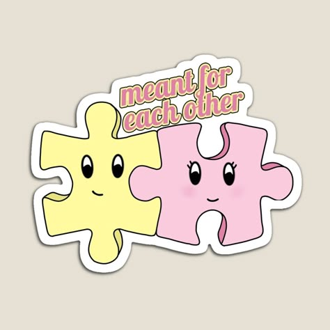 Togetherness Illustration, Cute Usernames For Instagram, Spiderman Craft, Cute Usernames, Fridge Magnets Diy, Friend Stickers, Stickers Drawing, Puzzle Piece Art, Cute Aesthetic Stickers