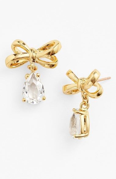 Bow Jewelry, Bow Earrings, Girly Jewelry, Small Earrings, Ear Jewelry, Kate Spade New York, Cute Jewelry, Bling Bling, Stella Mccartney