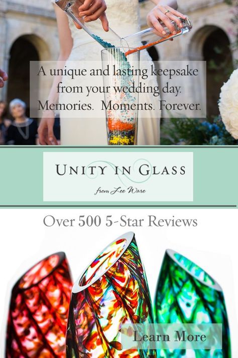 Unity in Glass from Lee Ware has elegantly redefined the unity ceremony.  Our glass. Not sand.  From assistance with color selection, to us creating your stunning glass sculpture or blown vase, we'll create, along with you, a keepsake of a lifetime. We have over 500 5-Star Reviews.   #weddingideas #unityceremony #sandceremonyalternative #unitycandlealternative Unity In Glass Wedding Ceremonies, Blown Glass Unity Ceremony, Outdoor Unity Ceremony Ideas, Unity Glass Ceremony, Unifying Ceremony Ideas, Wedding Sculpture Ideas, Unity Ideas For Wedding Ceremony, Wedding Ceremony Unity Ideas, Wedding Unity Ideas