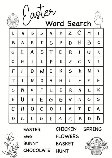 Easter Word Search Free Printable, Weather Esl, Easter Word Search, Easter Egg Activities, Easter Egg Printable, Easy Word Search, Printable Easter Activities, Identifying Letters, Easter Things