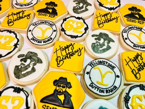 Yellowstone Cookies, 62nd Birthday, Happy Birth, Yellow Stone, Birthday Cookies, Fix It, Happy Birthday, Birthday Party, Birthday