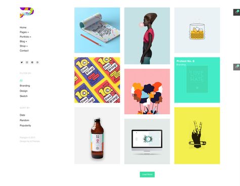 Colorful Portfolio, Fashion Logo Inspiration, Wordpress Portfolio, Wordpress Theme Portfolio, Portfolio Theme, Web Portfolio, Graphic Design Website, Create Logo, Project Portfolio