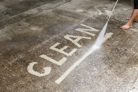 6 Easy Ways to Clean Your Concrete Patio for Spring Cleaning Concrete Driveway, Cleaning Concrete Floors, Decorative Concrete Patio, Cement Stain, Concrete Cleaner, Concrete Backyard, Paint Concrete Patio, Clean Concrete, Clean Patio