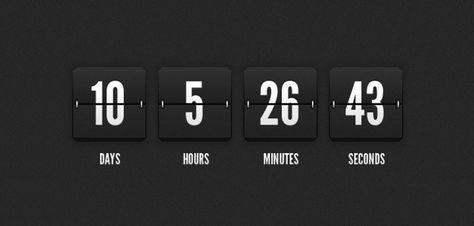 countdown clock flip timer for a coming soon page Follower Count, Countdown Clock, Every Second Counts, Coming Soon Page, First Impression, Design Graphique, Web App, Coming Soon, Clock