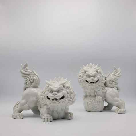 Komainu Statue, Chinese Lion Tattoo Foo Dog, Foo Dogs, Foo Dog Art, Chinese Lion, Chinese Foo Dog, Chinese Lion Statue, Japanese Foo Dog, Foo Dog Statue