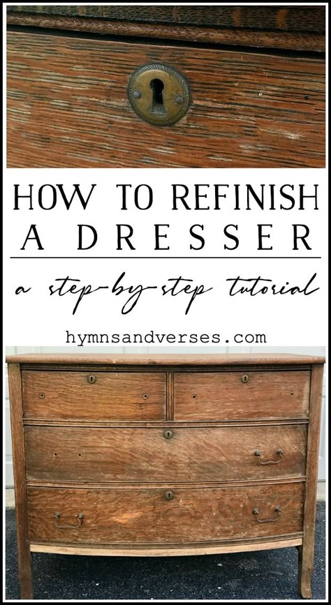 Refinished Dresser Diy, Vintage Dresser Makeover, Restored Dresser, Dresser Refinish, Farmhouse Dresser, Dresser Redo, Diy Dresser Makeover, Refinishing Furniture Diy, Vintage Dresser