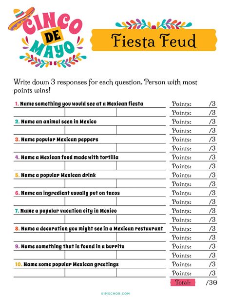 These Cinco de Mayo Games will have everyone in the family wanting to join in on the fun! From a scavenger hunt to more, they're free & fun! Mexican Fiesta Party Games, Cinco De Mayo Games For Adults, Mexican Games, 2023 Party, Traditional Mexican Food, Price Is Right Games, Mexican Fiesta Party, Mexican Drinks, Tacos And Burritos