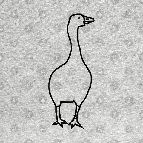 Goose Line Art, Tiny Goose Tattoo, Goose Outline Tattoo, Goose Outline, Ducky Tattoo, Harley Tattoo, Goose Embroidery, Goose Drawing, Goose Tattoo