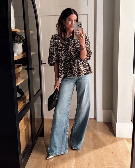 BEST of AMAZON is HERE!🤩👏🏼 - The Sister Studio Women Wide Leg Jeans, Printed Top Outfit, Best Of Amazon, The Sister Studio, Sister Studio, Japan Outfits, Leopard Print Outfits, Booties Outfit, Leopard Print Top