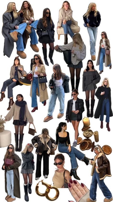 Outfit Collage Ideas, Friendsgiving Outfit, Stile Kendall Jenner, Capsule Wardrobe Casual, Cold Fashion, Collage Ideas, Relaxed Outfit, Outfit Collage, Transition Outfits